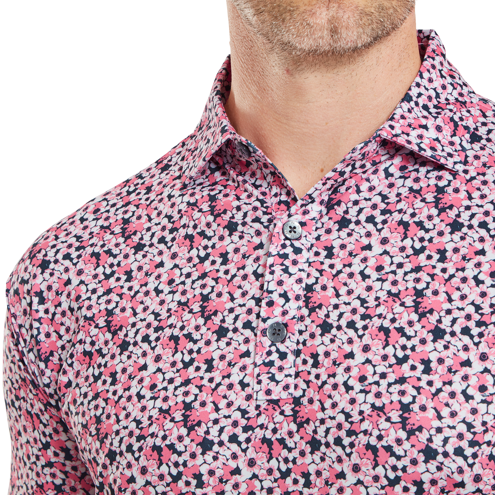 Polo en fil d'Ecosse imprim&eacute; Primev&egrave;re