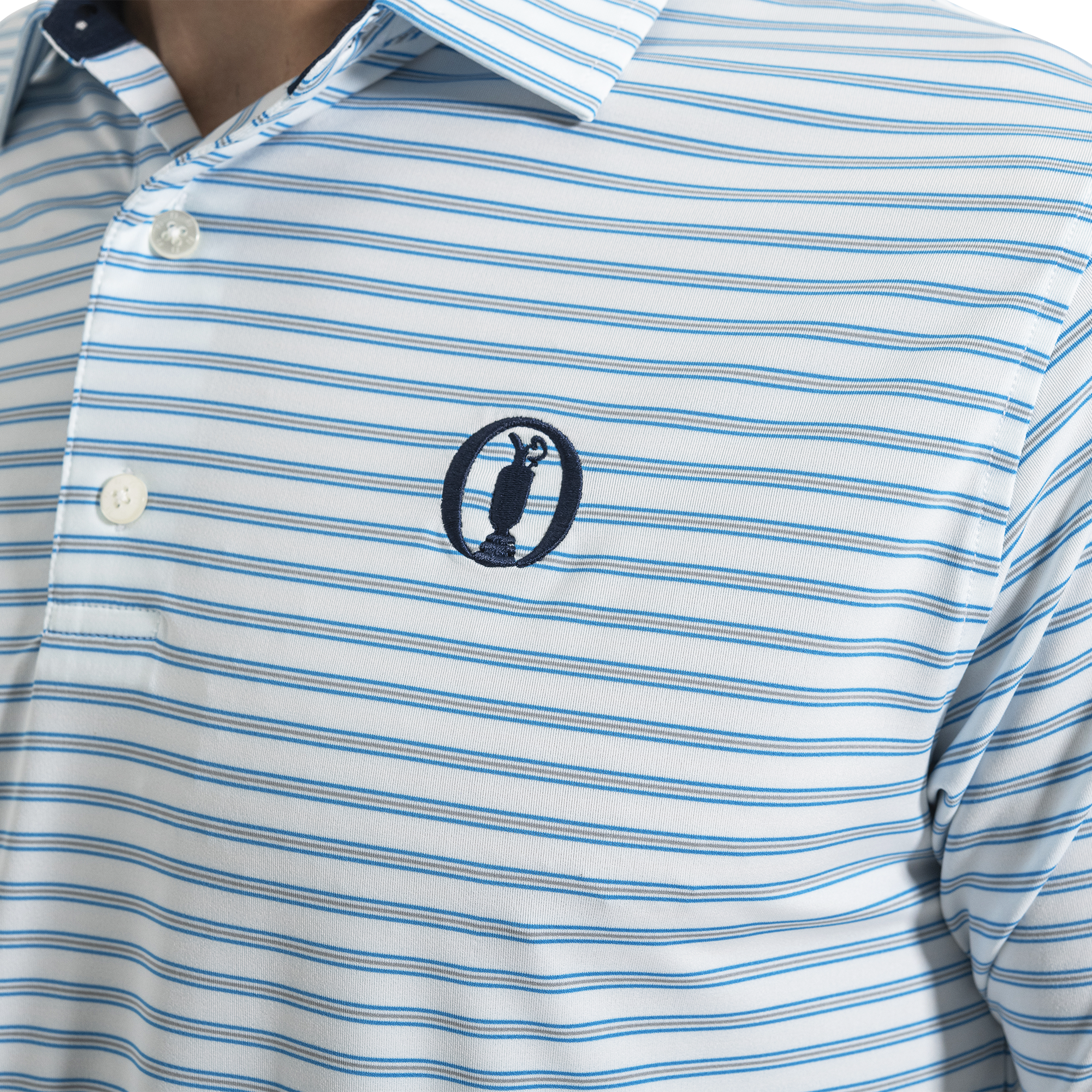 Polo en fil d'Ecosse Open 2025 &agrave; rayures