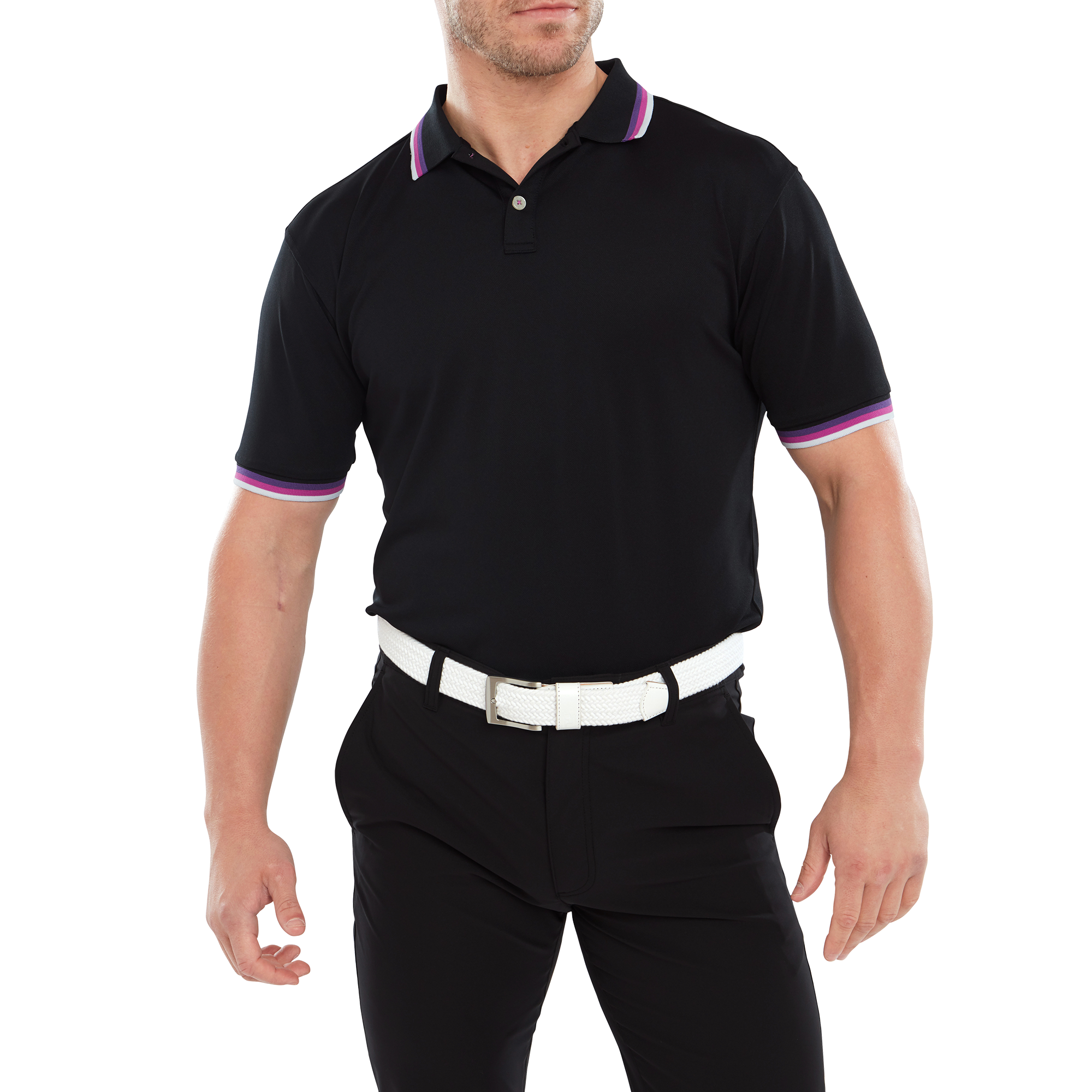 Solid Polo with Trim Pique
