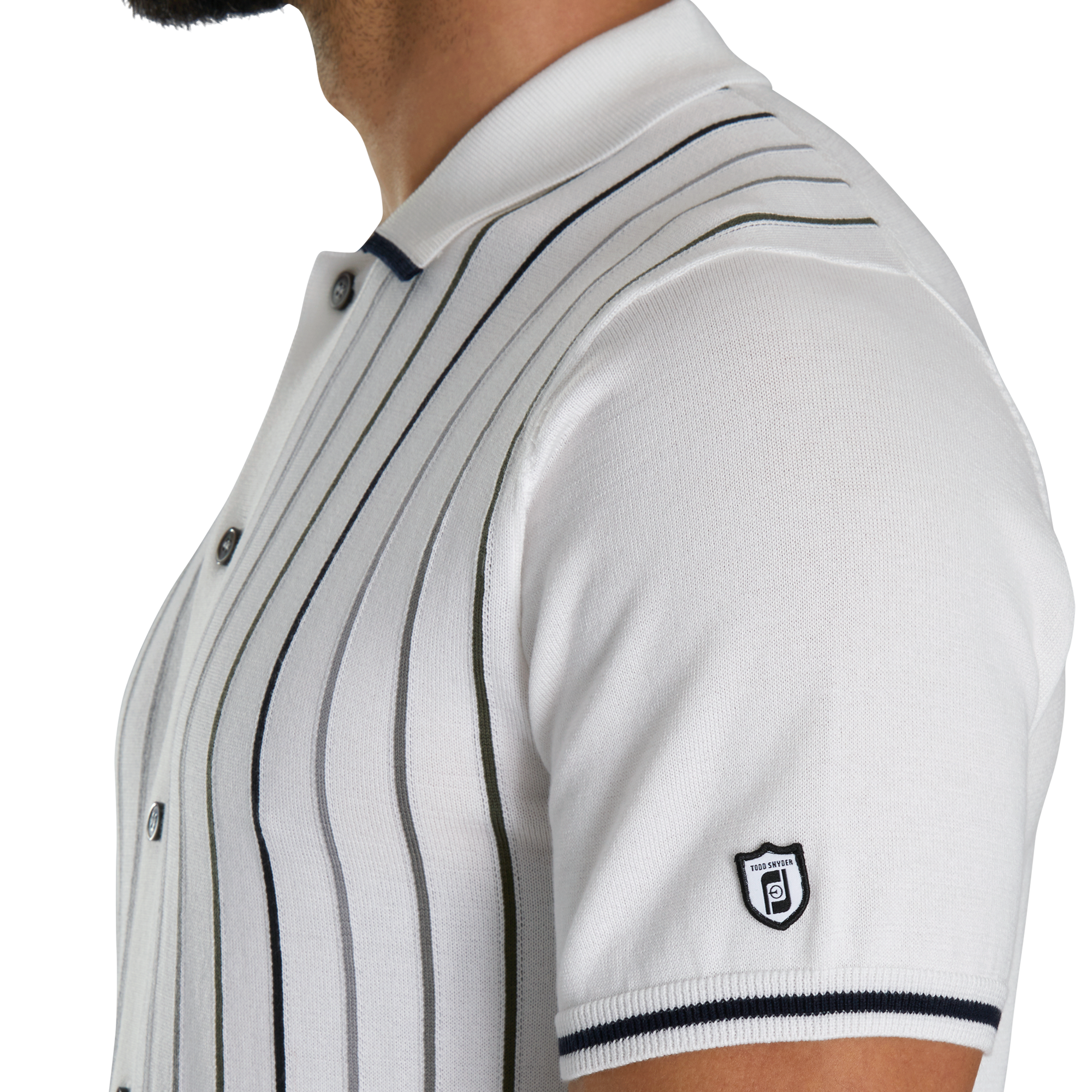 Todd Snyder Short Sleeve Full Placket Sweater Polo