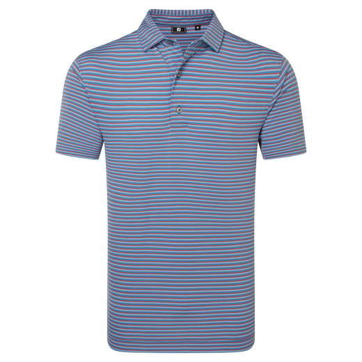 Polo en fil d'Ecosse &agrave; rayures ombr&eacute;es