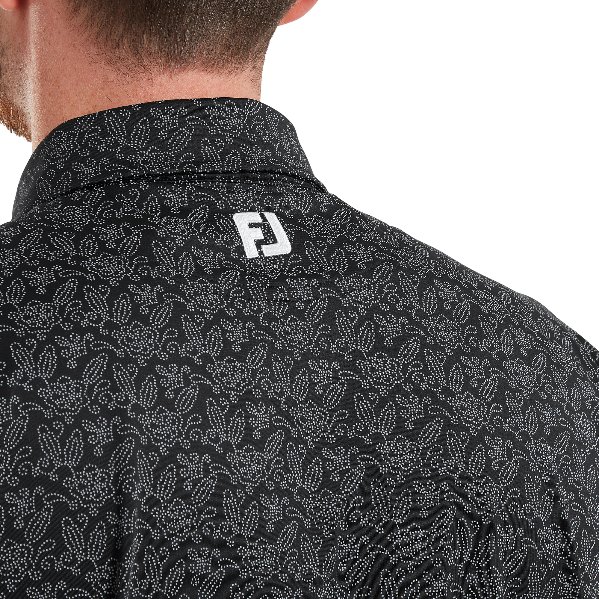 Polo en fil d'Ecosse imprim&eacute; fleuri