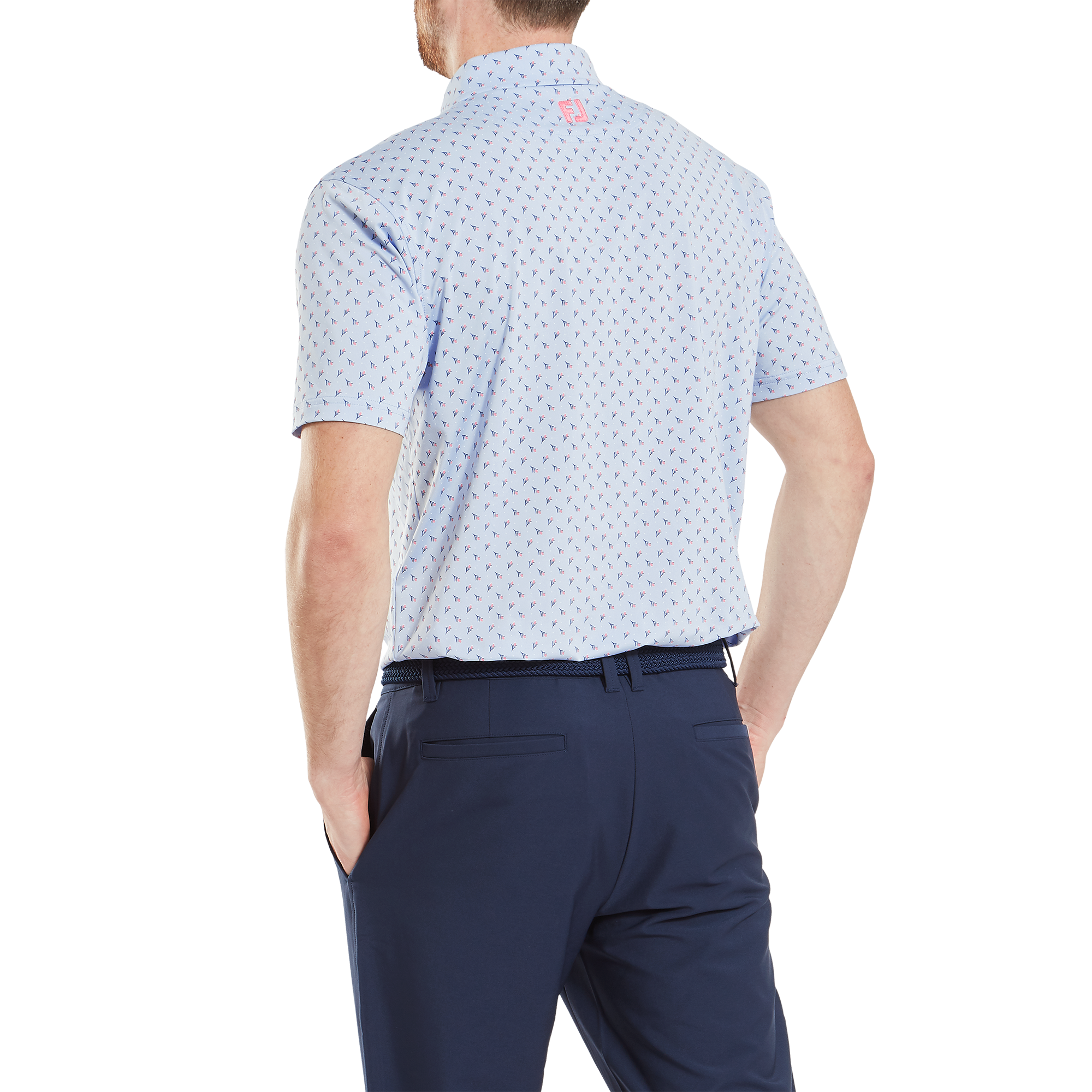 Polo en fil d'Ecosse imprim&eacute; bourgeon