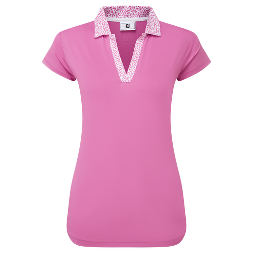 Cap Sleeve Print Trim Lisle