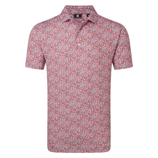 Polo en fil d'Ecosse imprim&eacute; floral