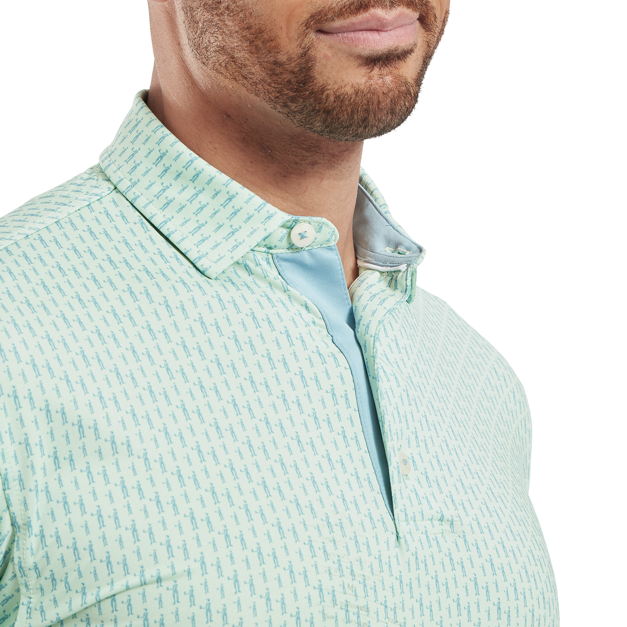 Polo en fil d'Ecosse imprim&eacute; silhouette