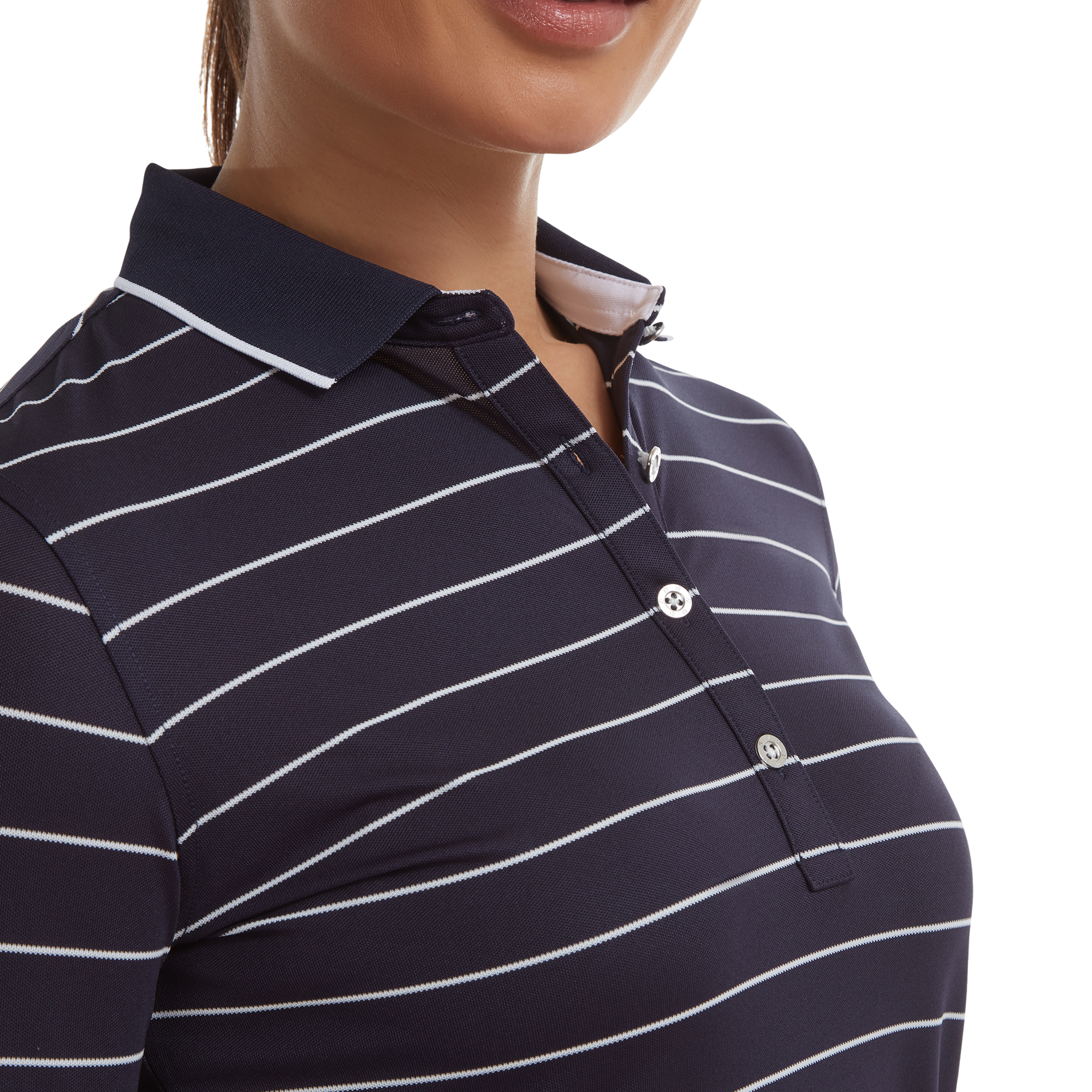 3/4 Sleeve Pinstripe Pique