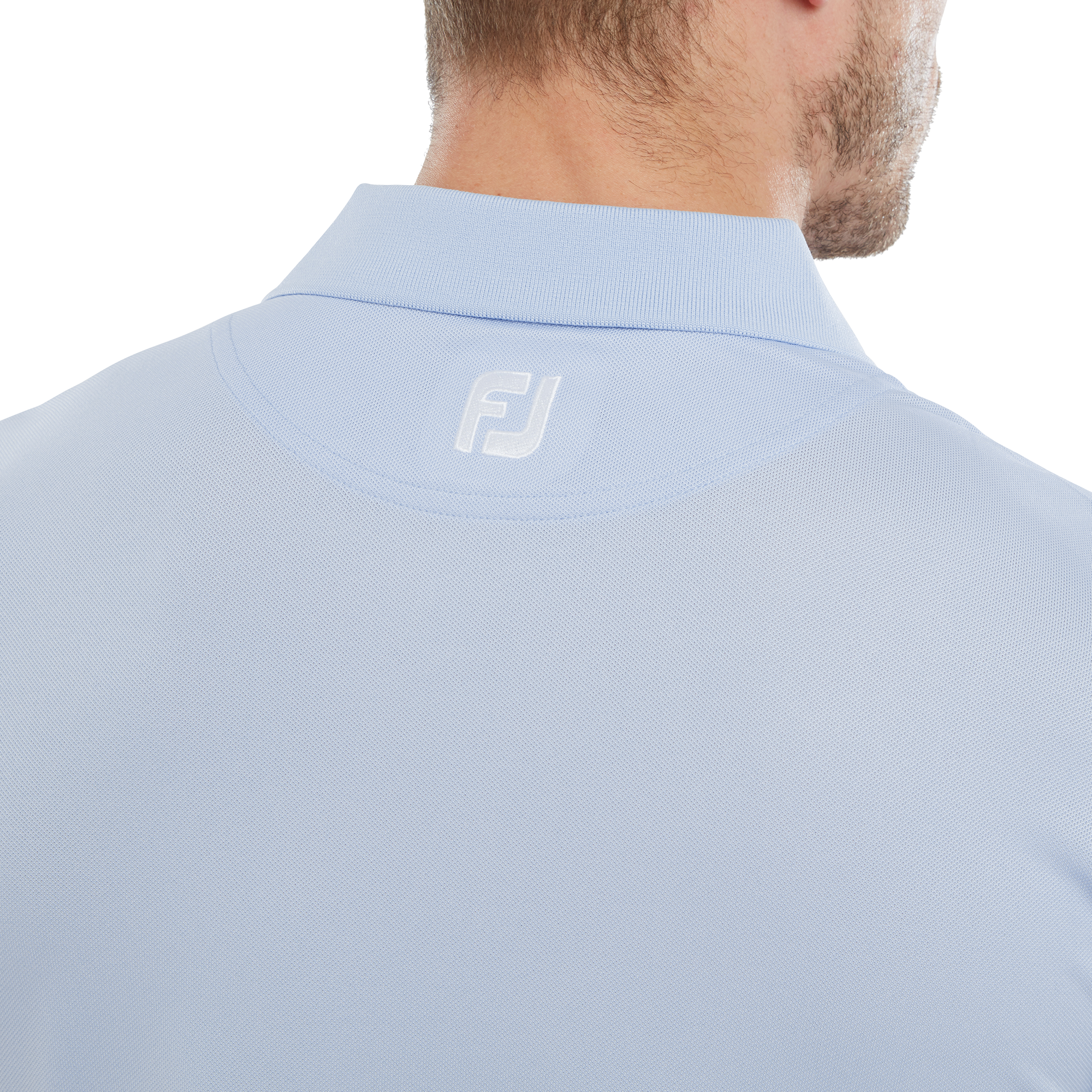 Stretch Pique Solid Rib Knit Collar