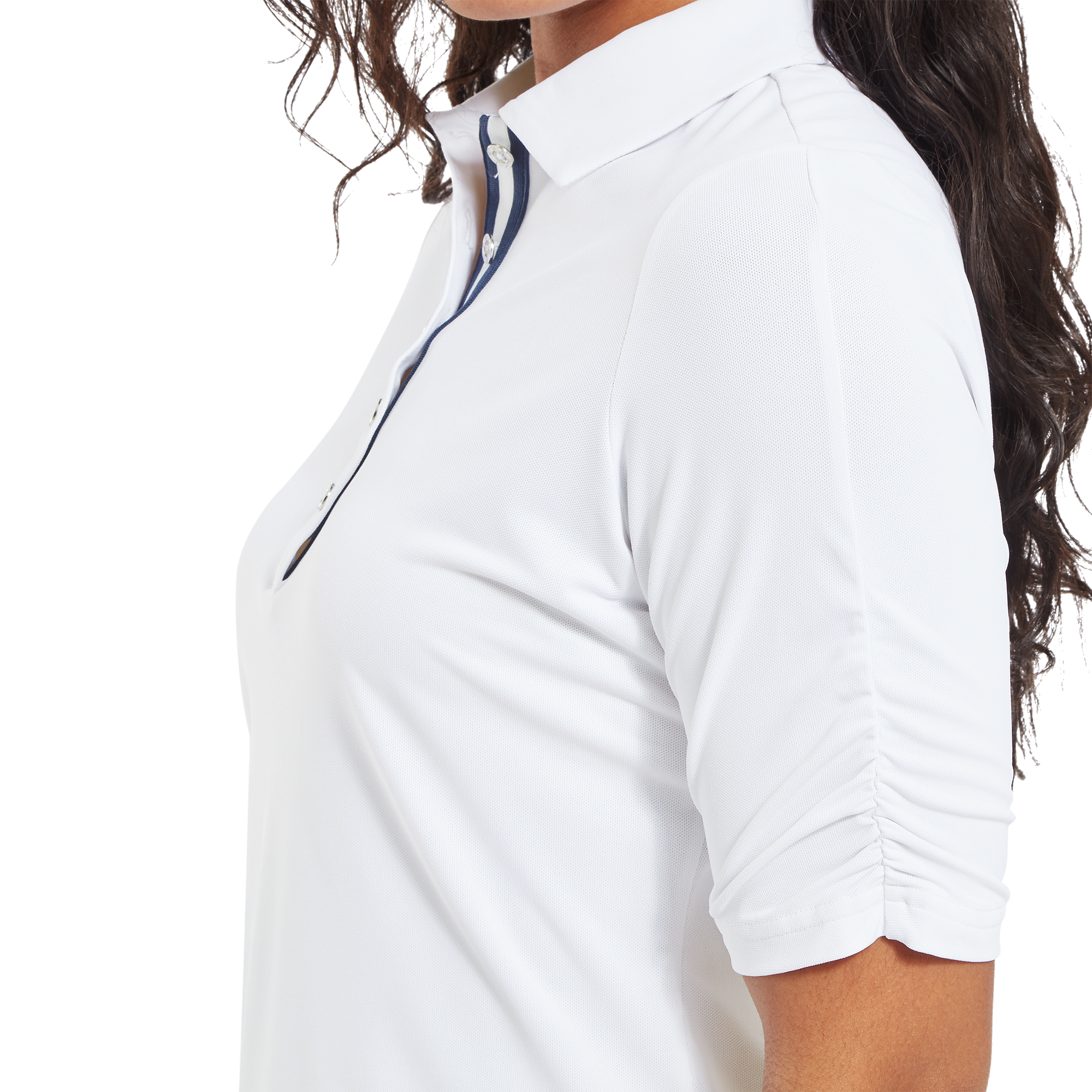 Half Sleeve Ruched Lisle