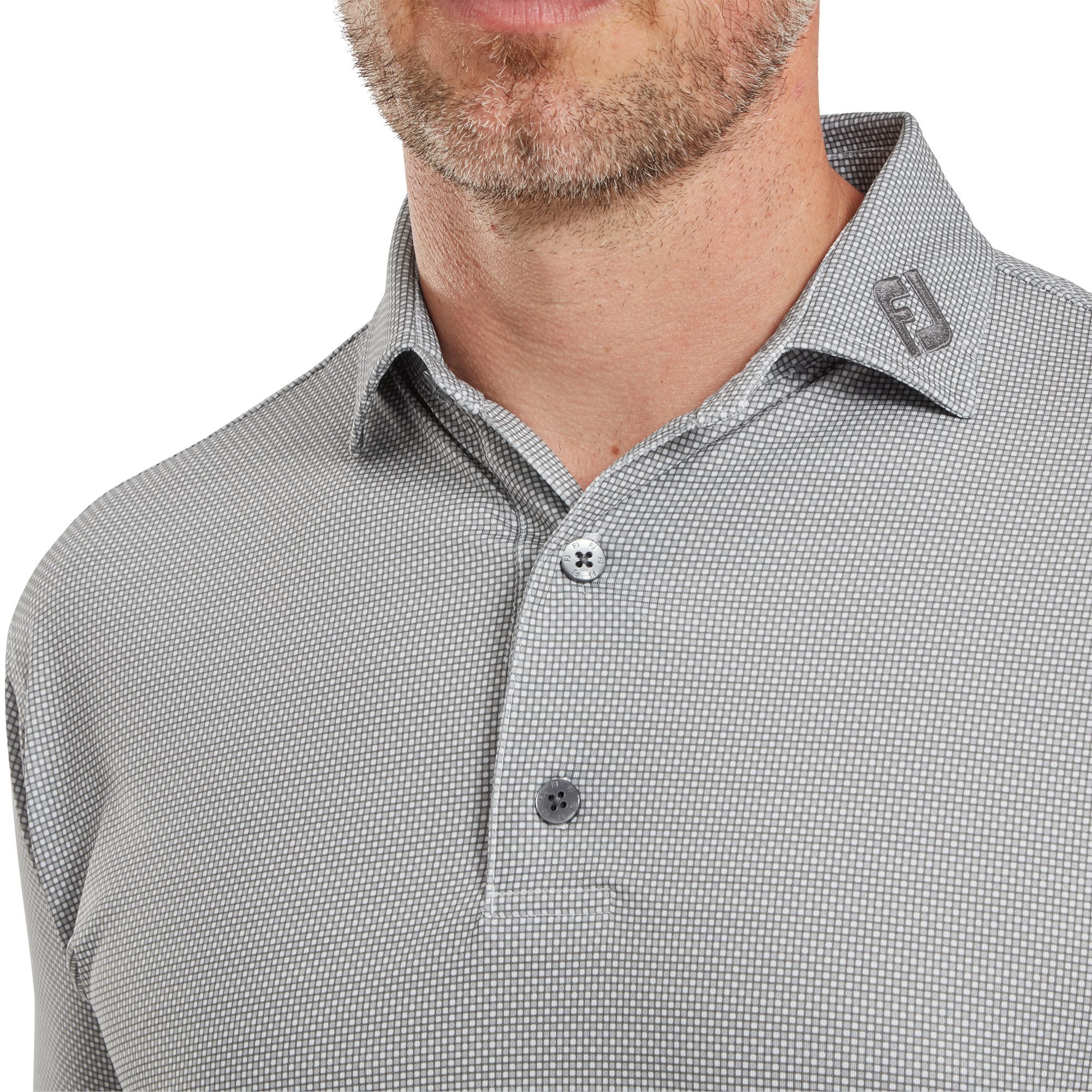 Polo en fil d'Ecosse imprim&eacute; Octogones