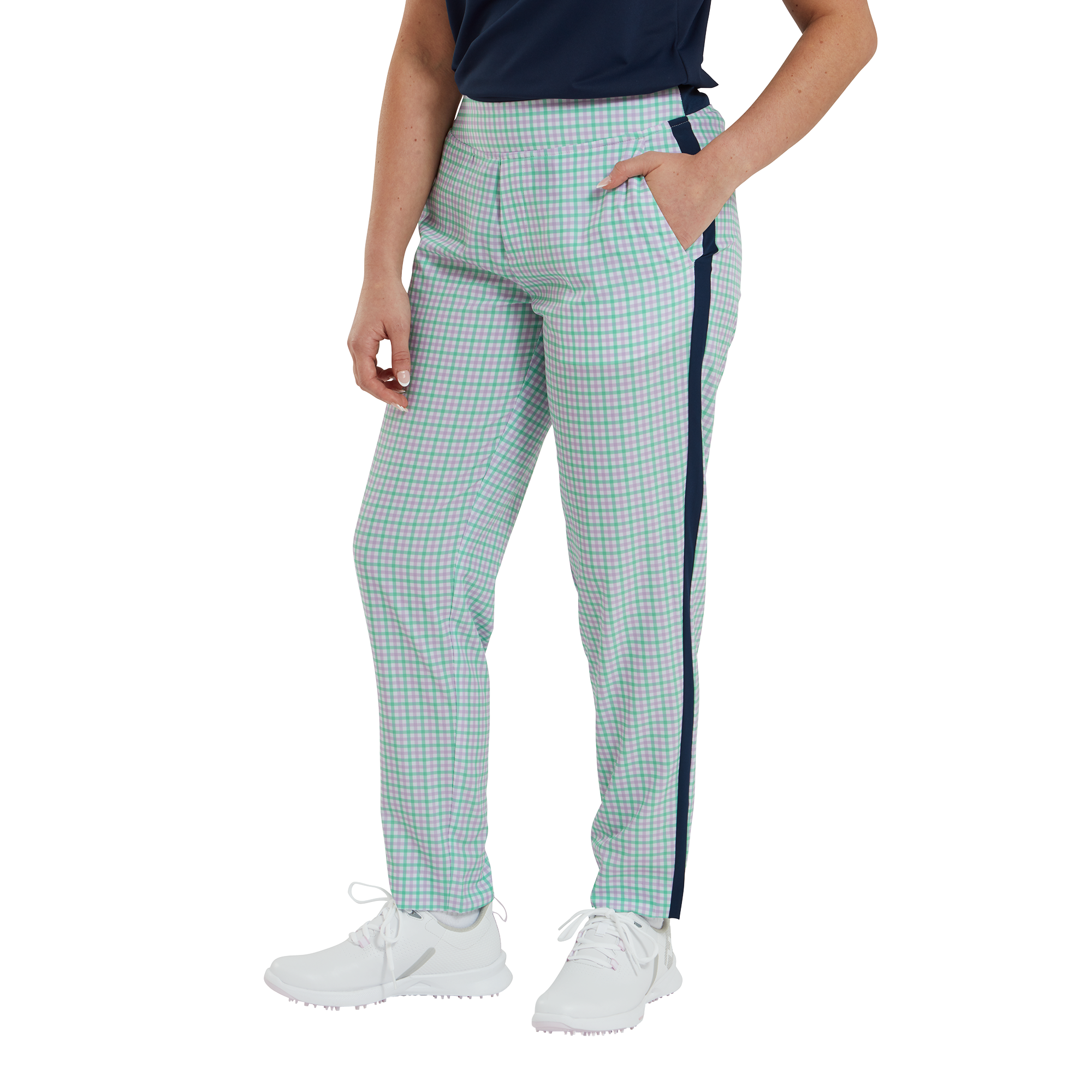 Gingham Lightweight Cropped Trousers