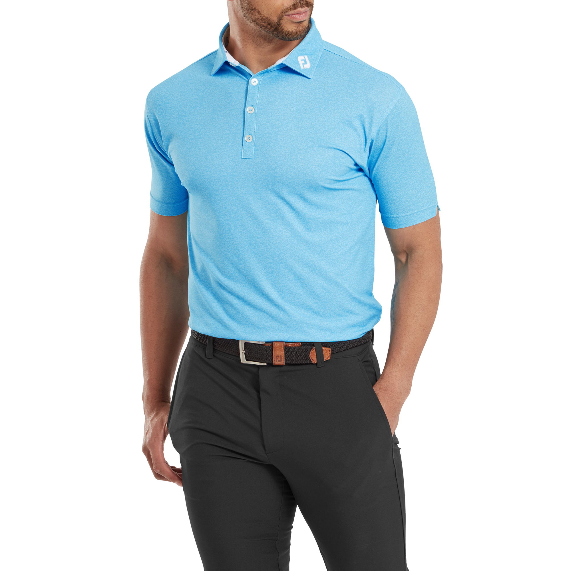 Texture Print Pique with Parachute Trim