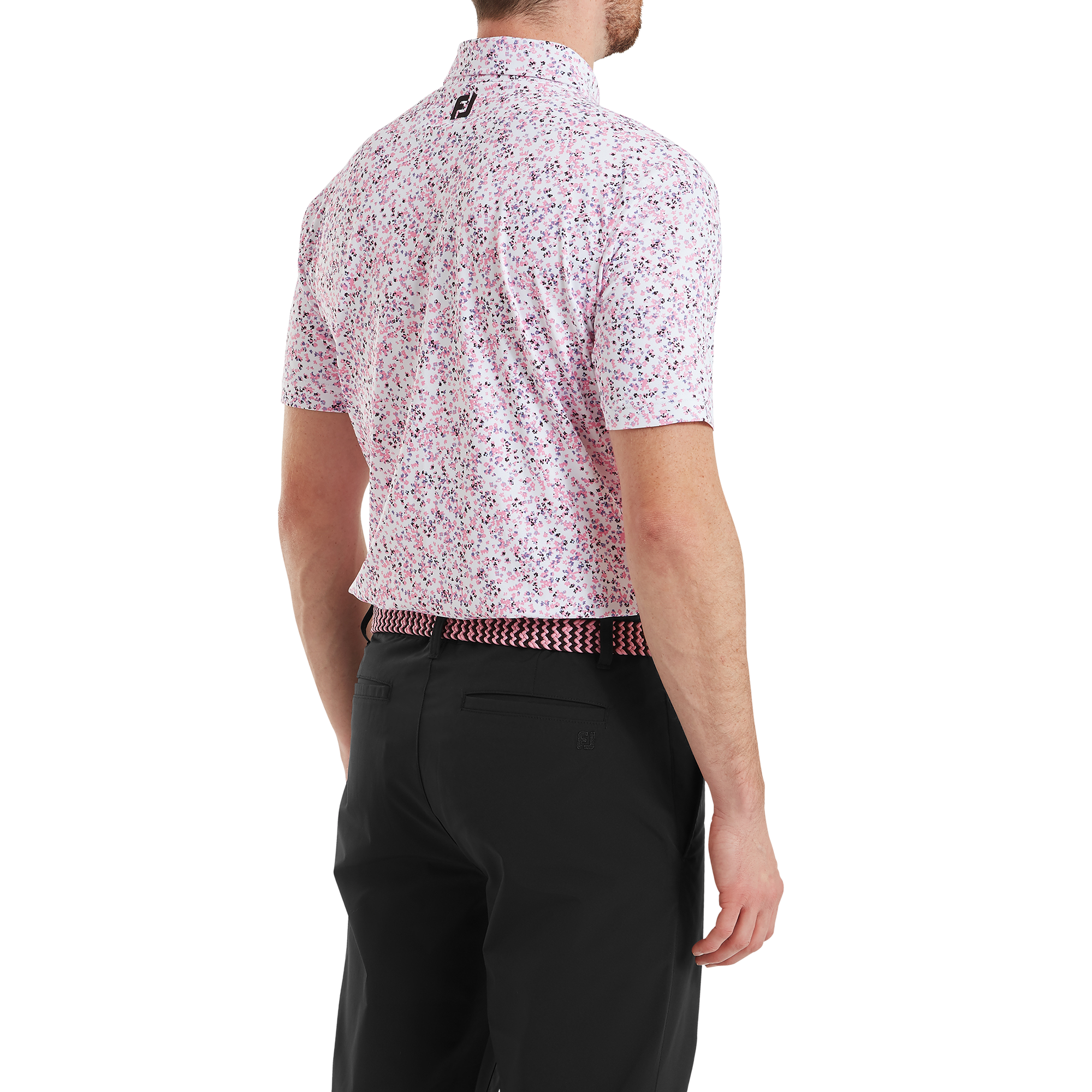 Polo piqu&eacute; imprim&eacute; floral effet aquarelle