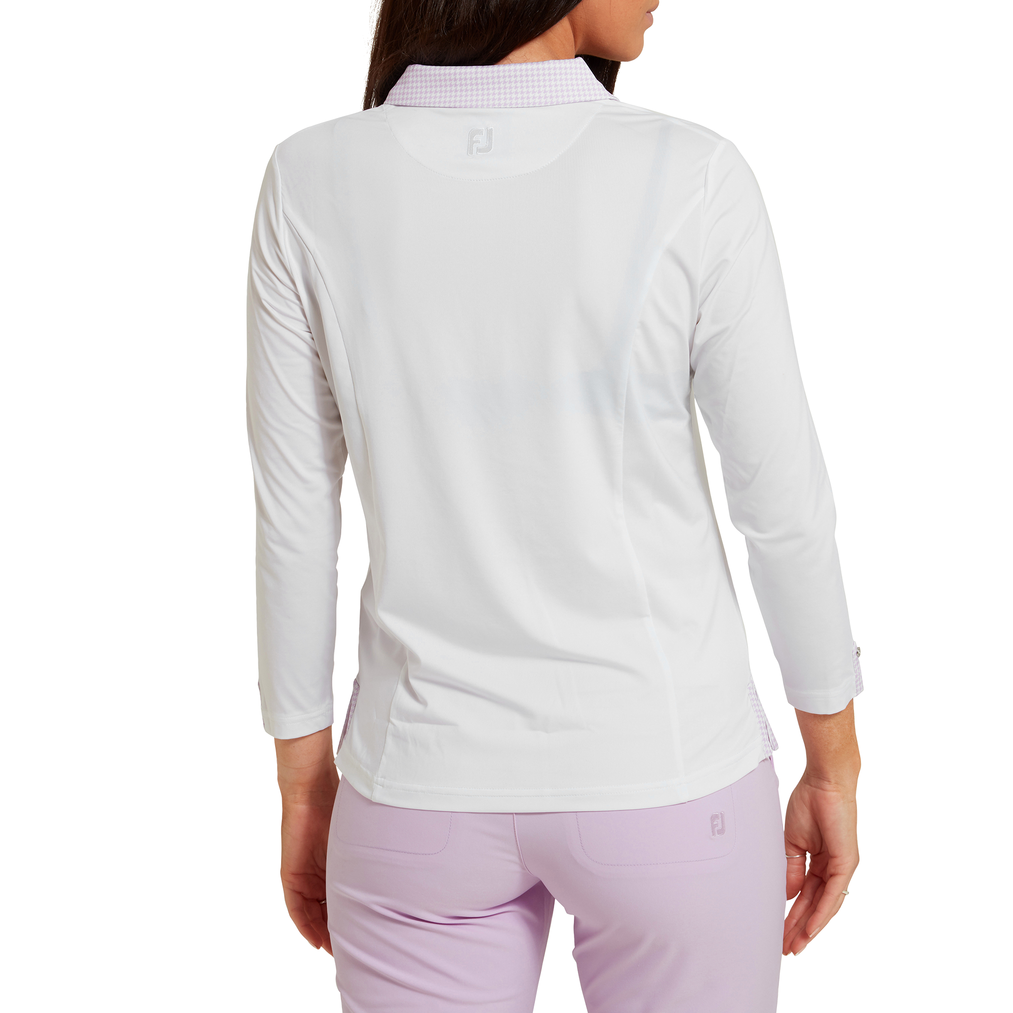 Houndstooth Trim 3/4 Sleeve Lisle