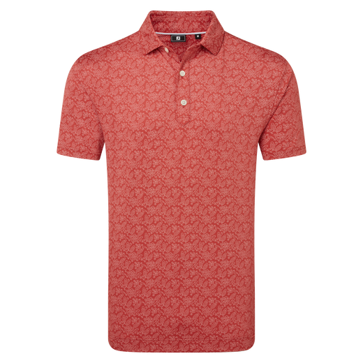 Polo en fil d'Ecosse imprim&eacute; fleuri