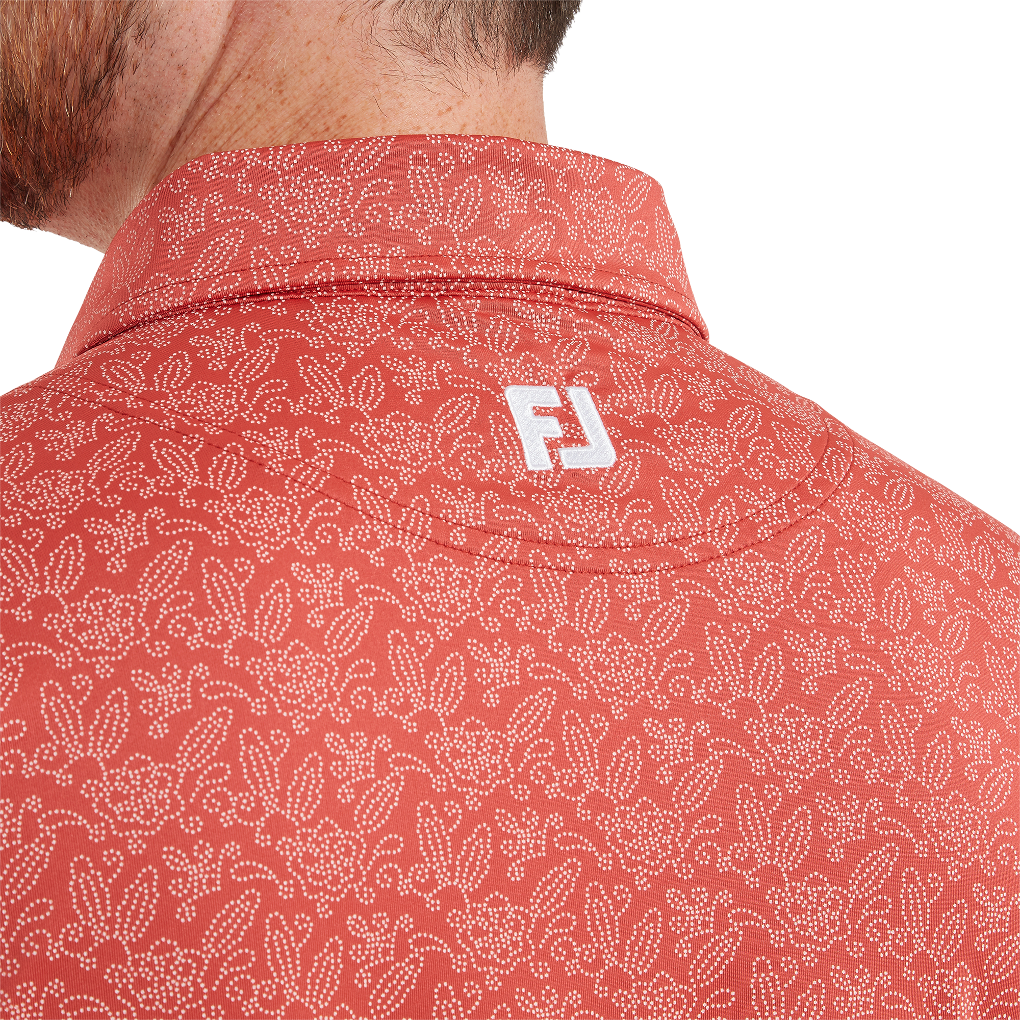 Polo en fil d'Ecosse imprim&eacute; fleuri